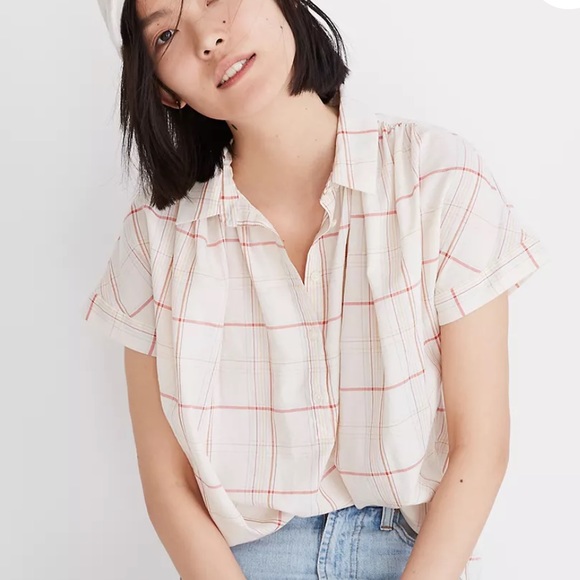 Madewell Central Popover Shirt in Fine Plaid - Picture 1 of 9